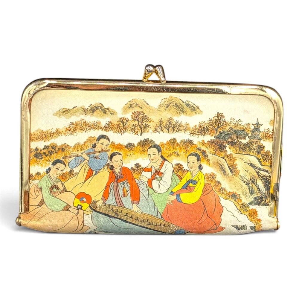 Korean Traditional Cultural Landscape Coin Purse, Coin Change Purse, Wallet